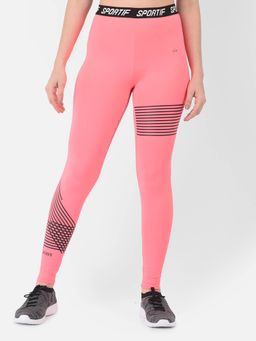 CRIMSOUNE CLUB - Women Pink Printed High Waisted Tights