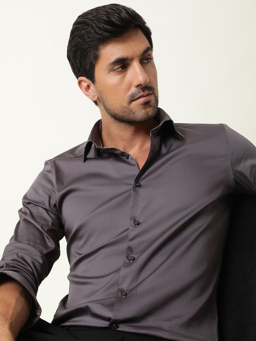 Rare Rabbit Holand Grey Casual Shirts