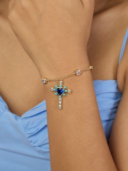 Isharya - Cross My Heart Bracelet In 18Kt Gold Plated