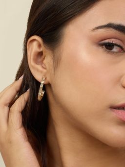 Isharya - Summer Crystal Hoops In 18Kt Gold Plated