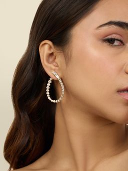 Isharya - Sea Crystal Front Back Earrings In 18Kt Gold Plated
