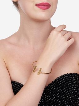 Zaveri Pearls - Gold Tone Contemporary Design Kada Bracelet-ZPFK13746