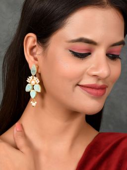 Silvermerc Designs - Gold Plated Handcrafted Floral Ethnic Earrings