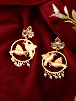Silvermerc Designs - Gold Plated Bird Handcrafted Drop Earrings