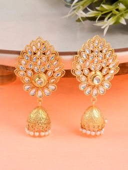 Silvermerc Designs - Kundan Ethnic Traditional Jhumka Earrings