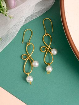 Silvermerc Designs - Gold Plated Infinite Pearl Drop Earrings