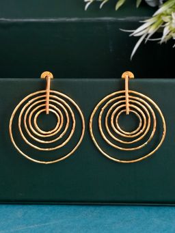 Silvermerc Designs - Gold Plated Western Circular Drop Earrings