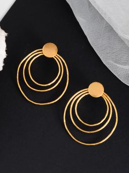 Silvermerc Designs - Gold Plated Western Circular Drop Earrings