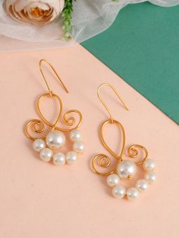 Silvermerc Designs - Gold Plated Pearl Beaded Contemporary Earrings