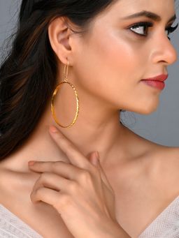 Silvermerc Designs - Gold Plated Classic Dangle Hoop Earrings