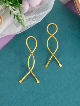 Silvermerc Designs - Gold Plated Handcrafted Infinite Design Western Drop Earrings