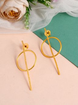 Silvermerc Designs - Gold Plated Circular Western Hoop Dangler Earrings