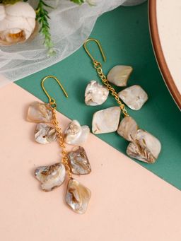 Silvermerc Designs - Gold Plated Stone Drop & Dangle Heavy Earrings