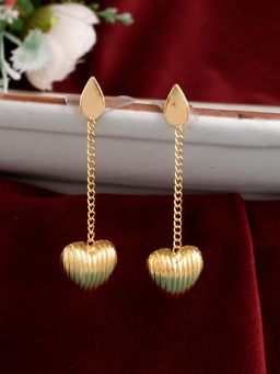 Silvermerc Designs - Gold Plated Handcrafted Heart Chain Earrings