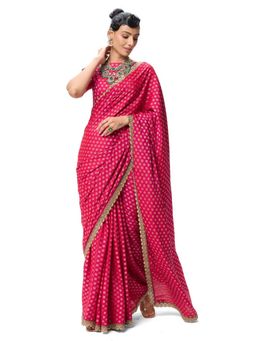 Swtantra - Women Pink Silk Woven Handloom Saree with Unstitched Blouse