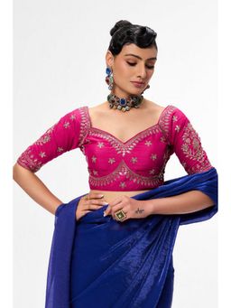 Swtantra - Fuchsia Embroidered Sabya Pink Blouse