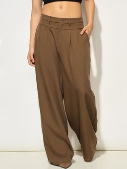 ONLY - Brown Tailored Wide Leg Pant