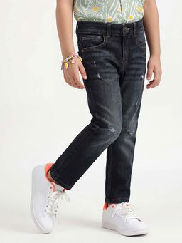 United Colors of Benetton - Black Solid Straight Fit Jeans