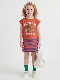 United Colors of Benetton - Rust Graphic Boxy Fit T-Shirt