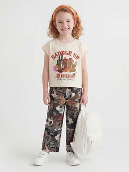 United Colors of Benetton - Beige Graphic Boxy Fit T-Shirt