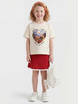 United Colors of Benetton - Off White Graphic Boxy Fit T-Shirt