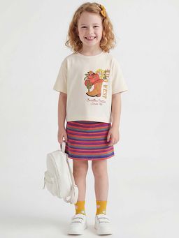 United Colors of Benetton - Off White Graphic Comfortable Fit T-Shirt