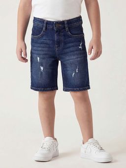 United Colors of Benetton - Regular Fit Mid Rise Shorts Blue