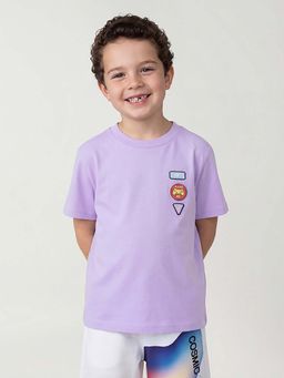 United Colors of Benetton - Relaxed Fit Round Neck Graphic Print T-Shirt Lavender