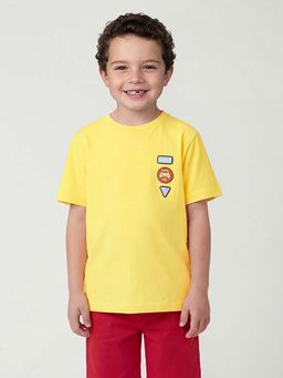 United Colors of Benetton - Relaxed Fit Round Neck Graphic Print T-Shirt Yellow