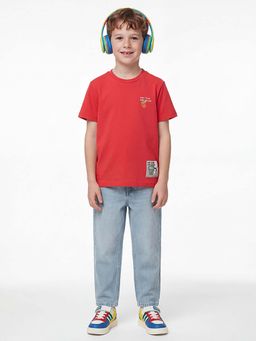 United Colors of Benetton - Boys Baggy Fit Mid Rise Solid Jeans