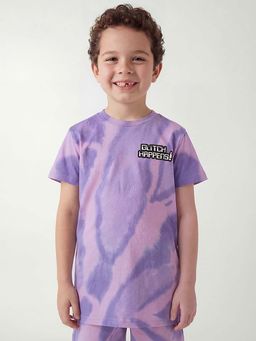 United Colors of Benetton - Lavender Regular Fit Round Neck Typography Printed T-shirt