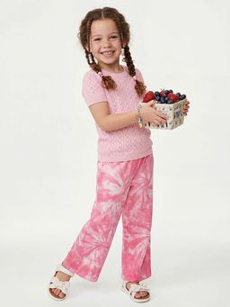 United Colors of Benetton - Pink Regular Fit High Rise Tie-Dye Trousers