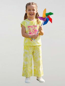 United Colors of Benetton - Yellow Regular Fit High Rise Tie-Dye Trousers