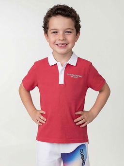United Colors of Benetton - Red Pure Cotton Printed Polo T-Shirt
