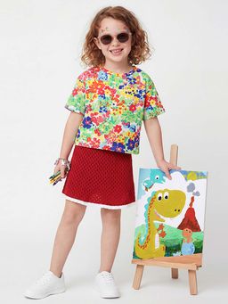 United Colors of Benetton - Multi-Color Pure Cotton Floral T-Shirt