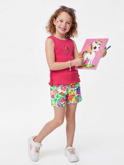United Colors of Benetton - Multi-Color Pure Cotton Floral Shorts