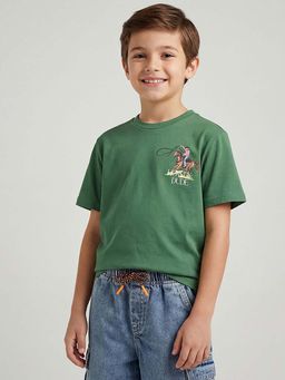 United Colors of Benetton - Green Relaxed Fit Round Neck Printed T-Shirt