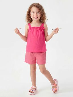 United Colors of Benetton - Pink Solid Regular Fit Bermuda Shorts