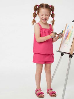 United Colors of Benetton - Pink Regular Fit Square Neck Solid Top