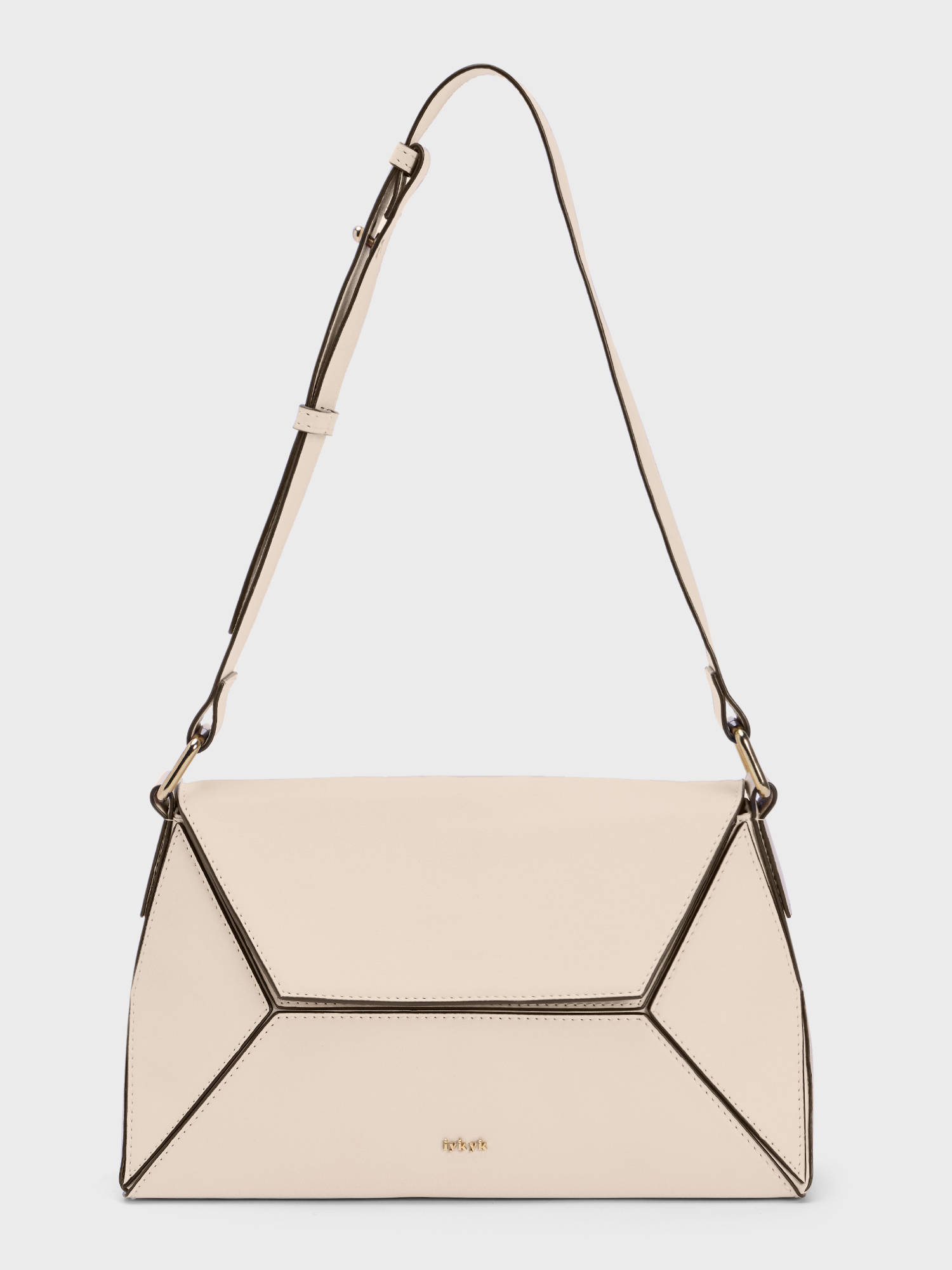Buy Beige Solid Trapezium Shaped Shoulder Bag Online