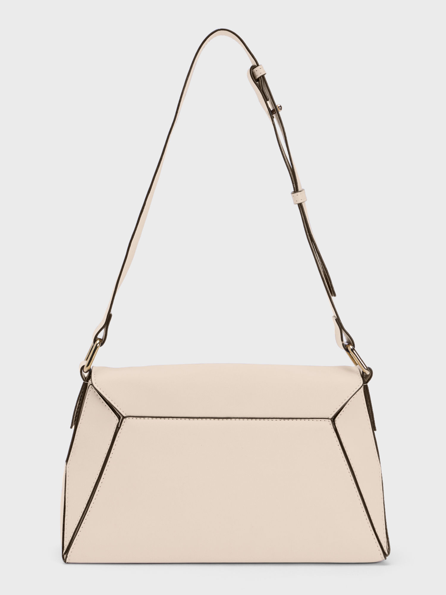 【somi】VAKT.SHOULDER/BEIGE Buy Beige Solid Trapezium Shaped Shoulder Bag Online