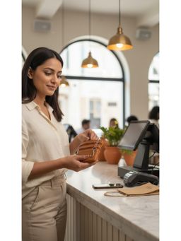 CrossKulture - Brown Mini Coin Pouch with Zipper Compartments