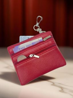 CrossKulture - Red Mini Coin Pouch with Zipper Compartments