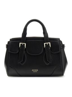 Guess - Women Solid Black Sofia Satchel Bag with Detachable Strap