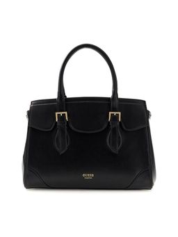 Guess - Women Solid Black Sofia Medium Satchel Bag with Detachable Strap