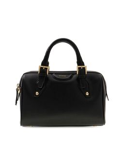 Guess - Women Solid Black Nina Bowler Satchel Bag with Detachable Strap