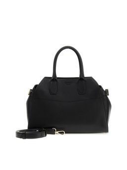 Guess - Women Solid Black Liza Satchel Bag with Detachable Strap