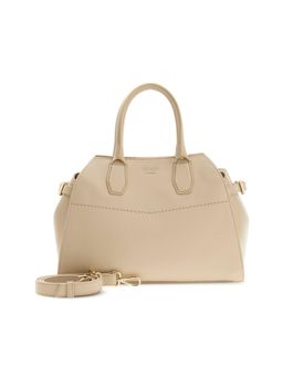Guess - Women Solid Sand Liza Satchel Bag with Detachable Strap