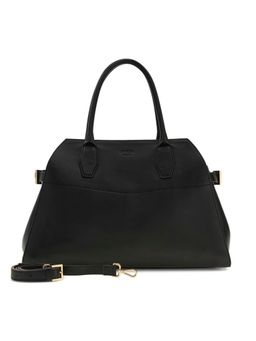 Guess - Women Solid Black Liza Satchel Bag with Detachable Strap
