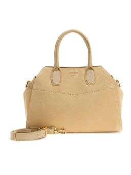 Guess - Women Solid Sand Liza Satchel Bag with Detachable Strap